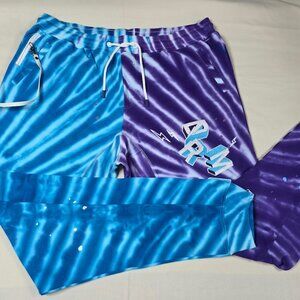 NWT Dreamland Joggers Tie-Dyed Embroidered Logo Zip/Ankle 3XL
